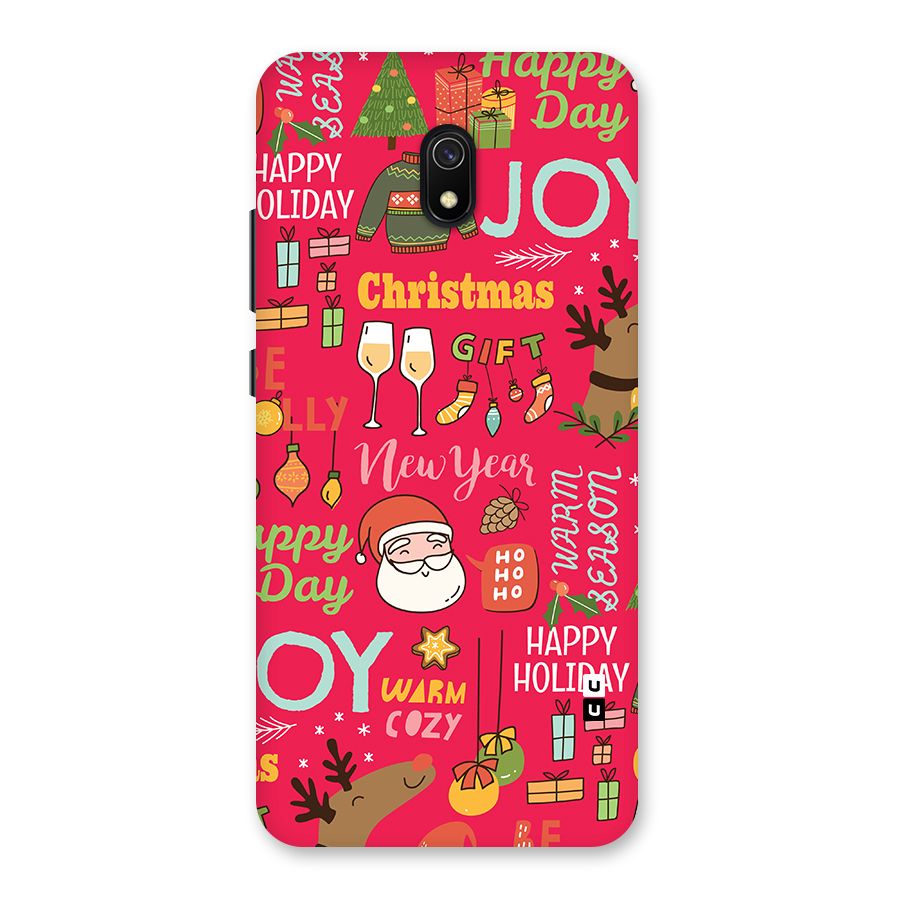 Christmas Joy Happy Day Back Case for Redmi 8A
