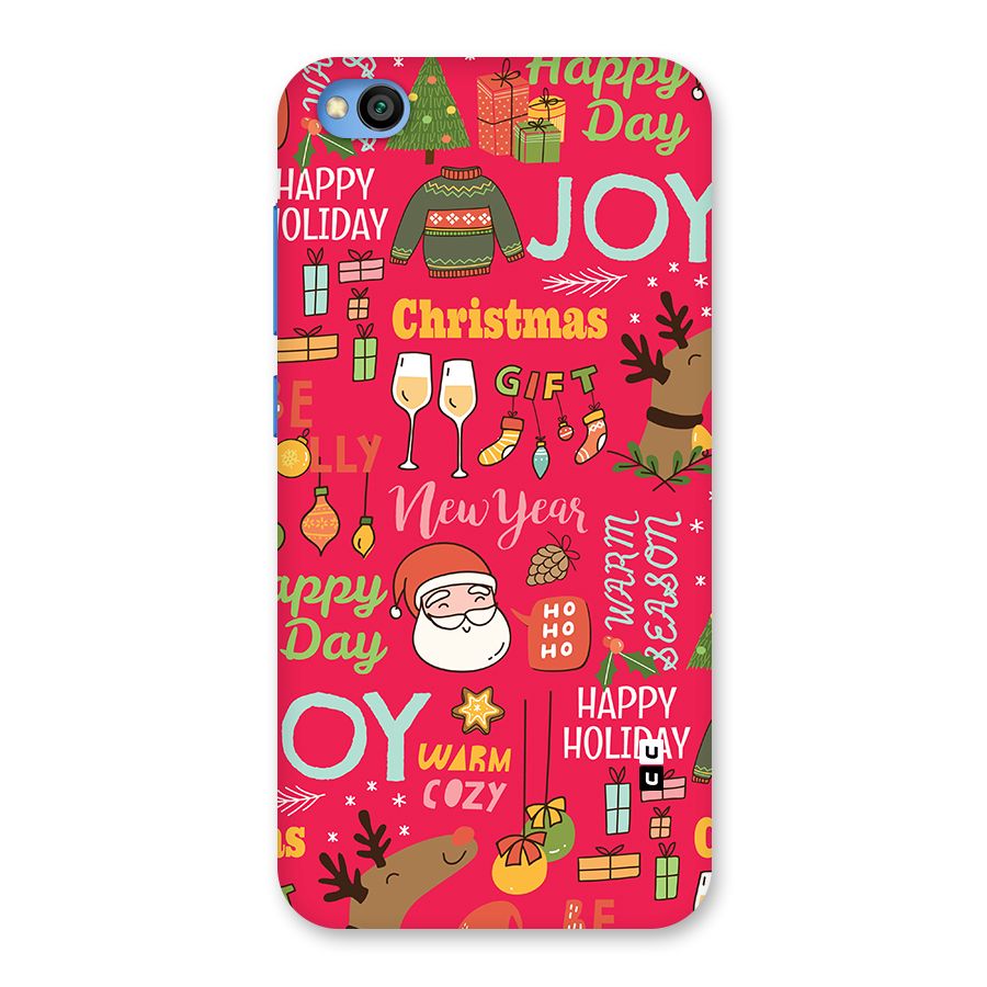 Christmas Joy Happy Day Back Case for Redmi Go