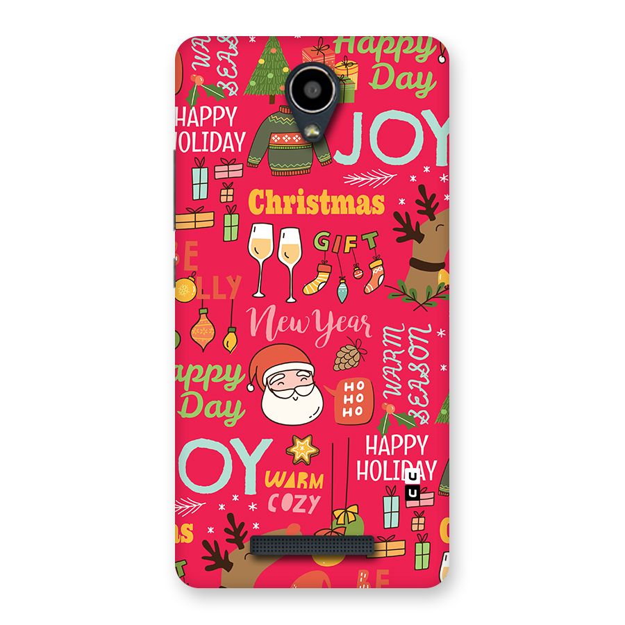 Christmas Joy Happy Day Back Case for Redmi Note 2