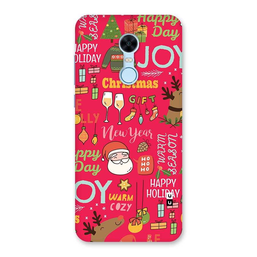 Christmas Joy Happy Day Back Case for Redmi Note 5