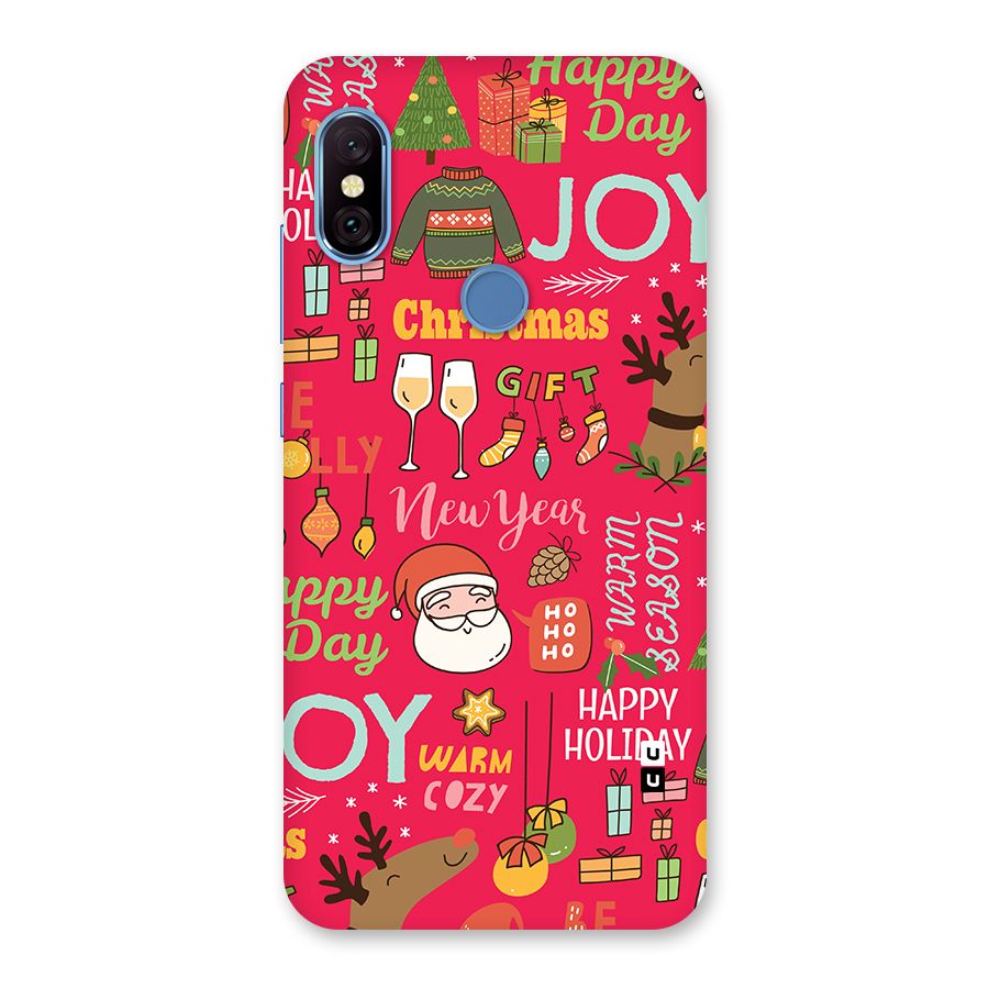 Christmas Joy Happy Day Back Case for Redmi Note 6 Pro