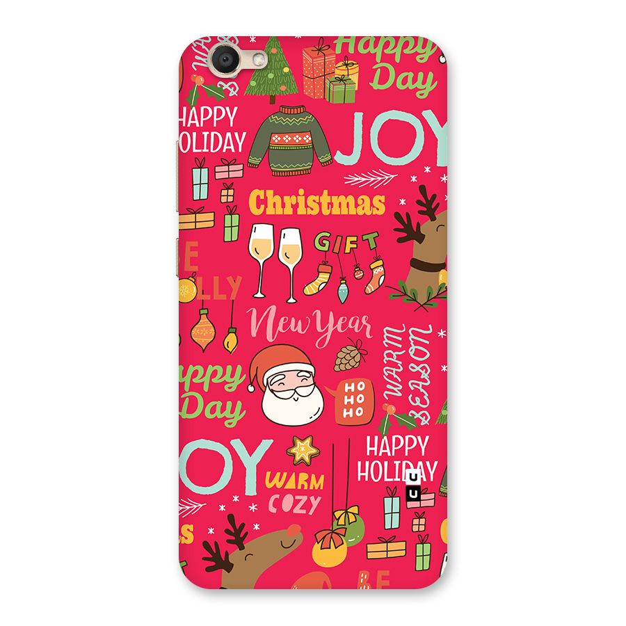 Christmas Joy Happy Day Back Case for Vivo V5
