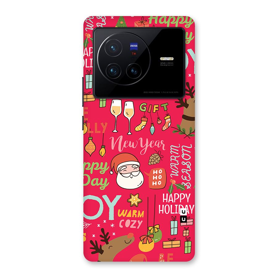 Christmas Joy Happy Day Back Case for Vivo X80