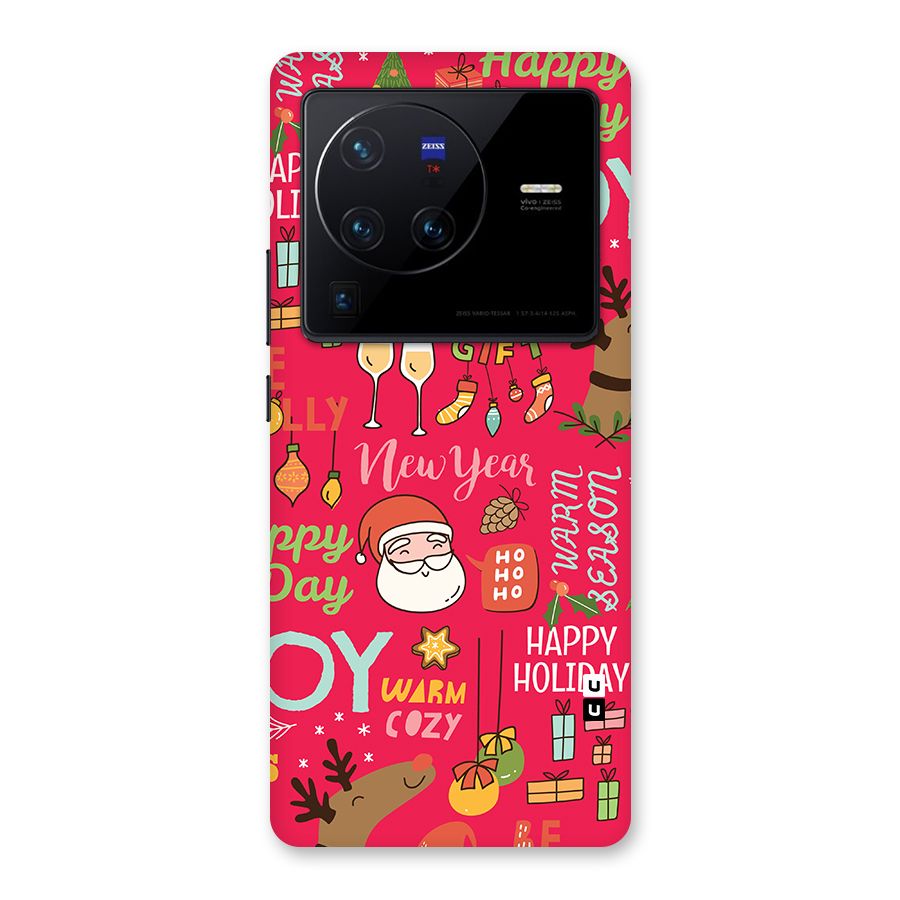 Christmas Joy Happy Day Back Case for Vivo X80 Pro