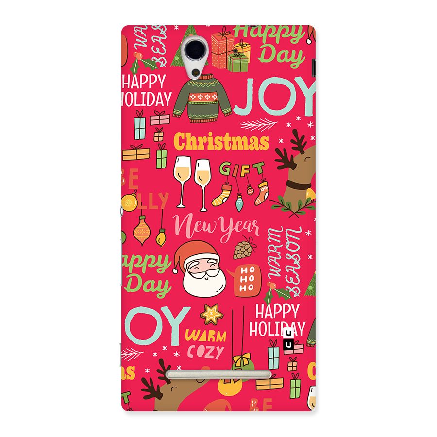 Christmas Joy Happy Day Back Case for Xperia C3