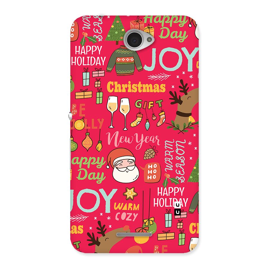 Christmas Joy Happy Day Back Case for Xperia E4