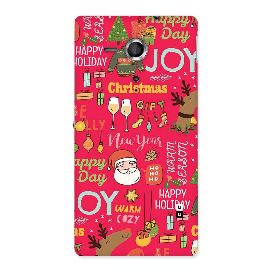 Christmas Joy Happy Day Back Case for Xperia Sp