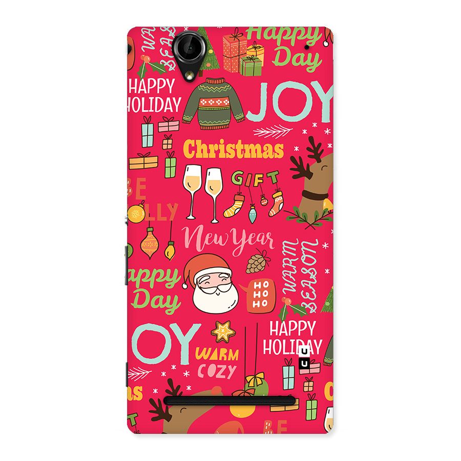 Christmas Joy Happy Day Back Case for Xperia T2