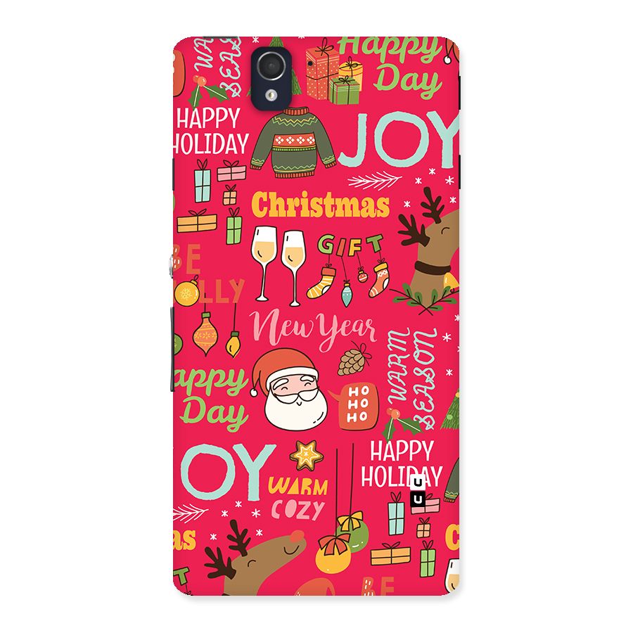 Christmas Joy Happy Day Back Case for Xperia Z