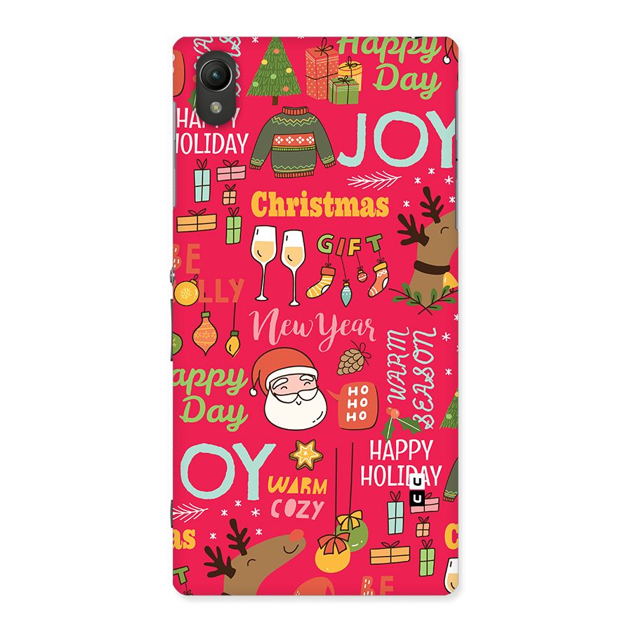Christmas Joy Happy Day Back Case for Xperia Z1