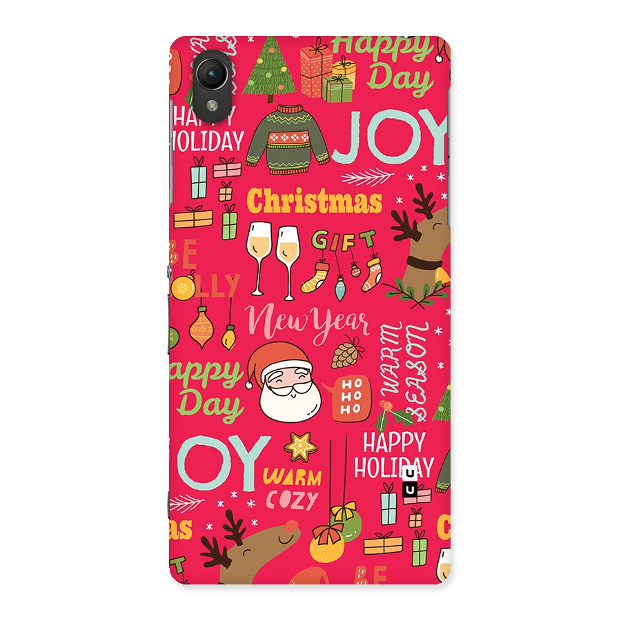 Christmas Joy Happy Day Back Case for Xperia Z2
