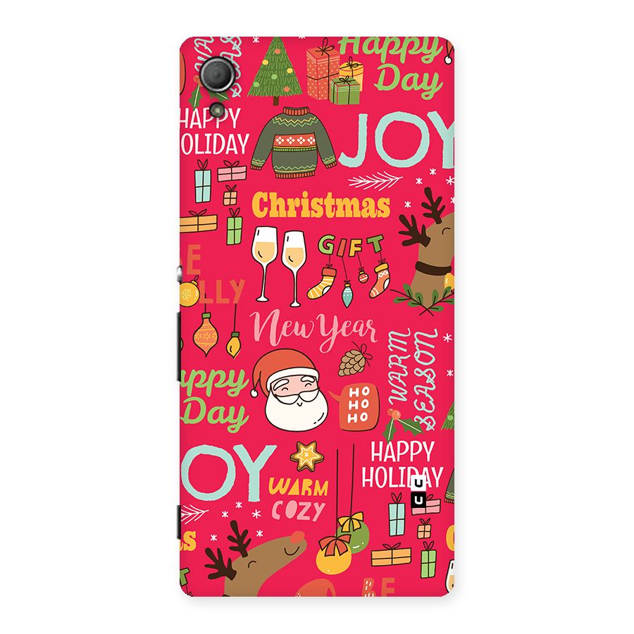 Christmas Joy Happy Day Back Case for Xperia Z3 Plus