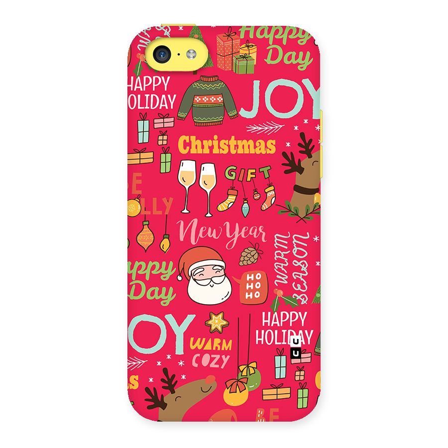 Christmas Joy Happy Day Back Case for iPhone 5C