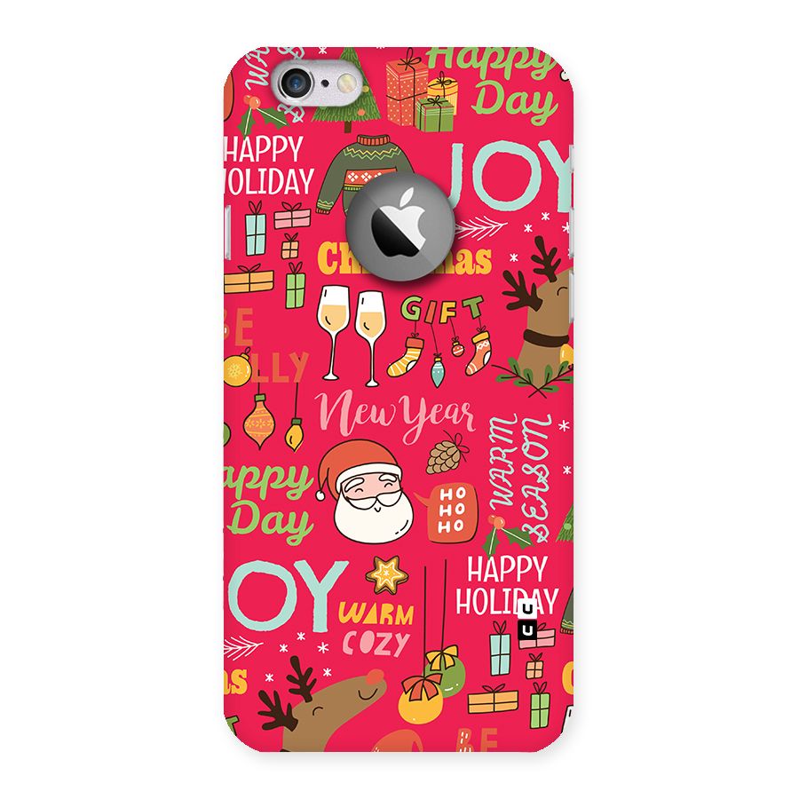 Christmas Joy Happy Day Back Case for iPhone 6 Logo Cut