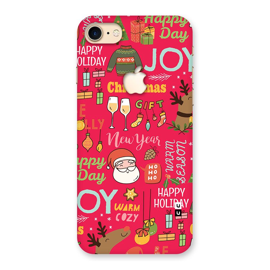 Christmas Joy Happy Day Back Case for iPhone 7 Apple Cut