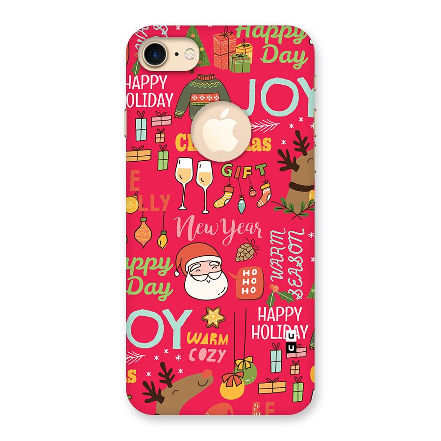 Christmas Joy Happy Day Back Case for iPhone 7 Logo Cut