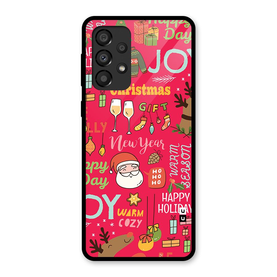 Christmas Joy Happy Day Glass Back Case for Galaxy A33 5G