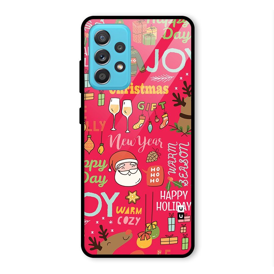 Christmas Joy Happy Day Glass Back Case for Galaxy A52