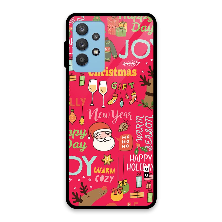 Christmas Joy Happy Day Glass Back Case for Galaxy M32 5G