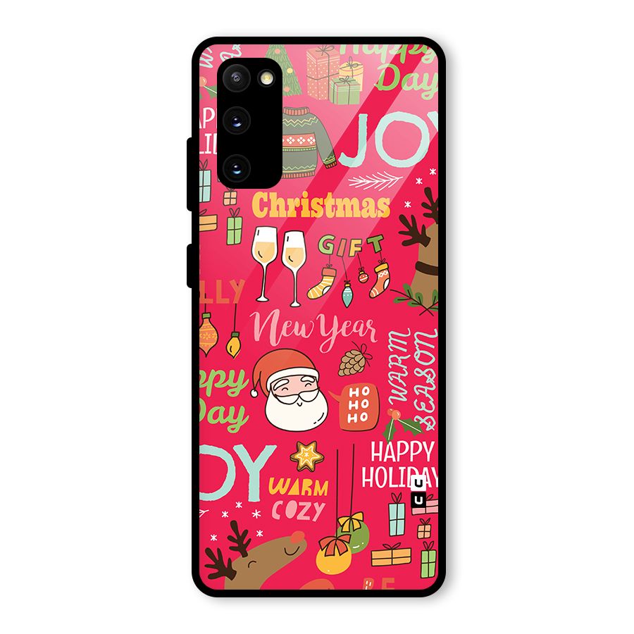 Christmas Joy Happy Day Glass Back Case for Galaxy S20 FE