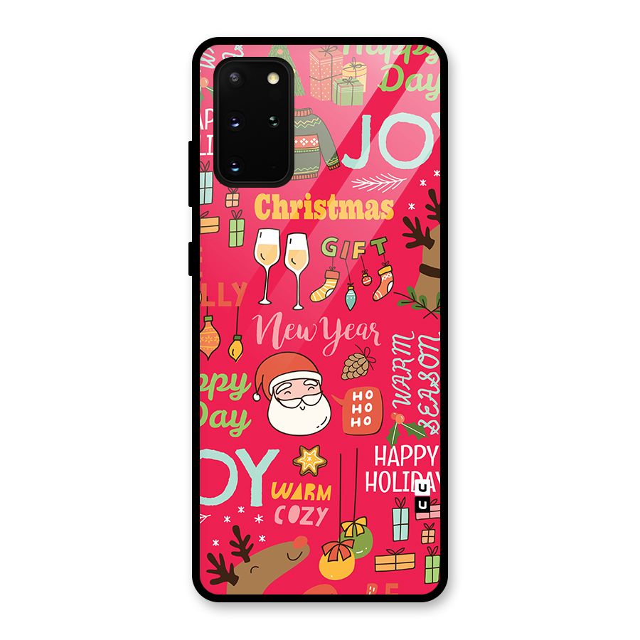 Christmas Joy Happy Day Glass Back Case for Galaxy S20 Plus