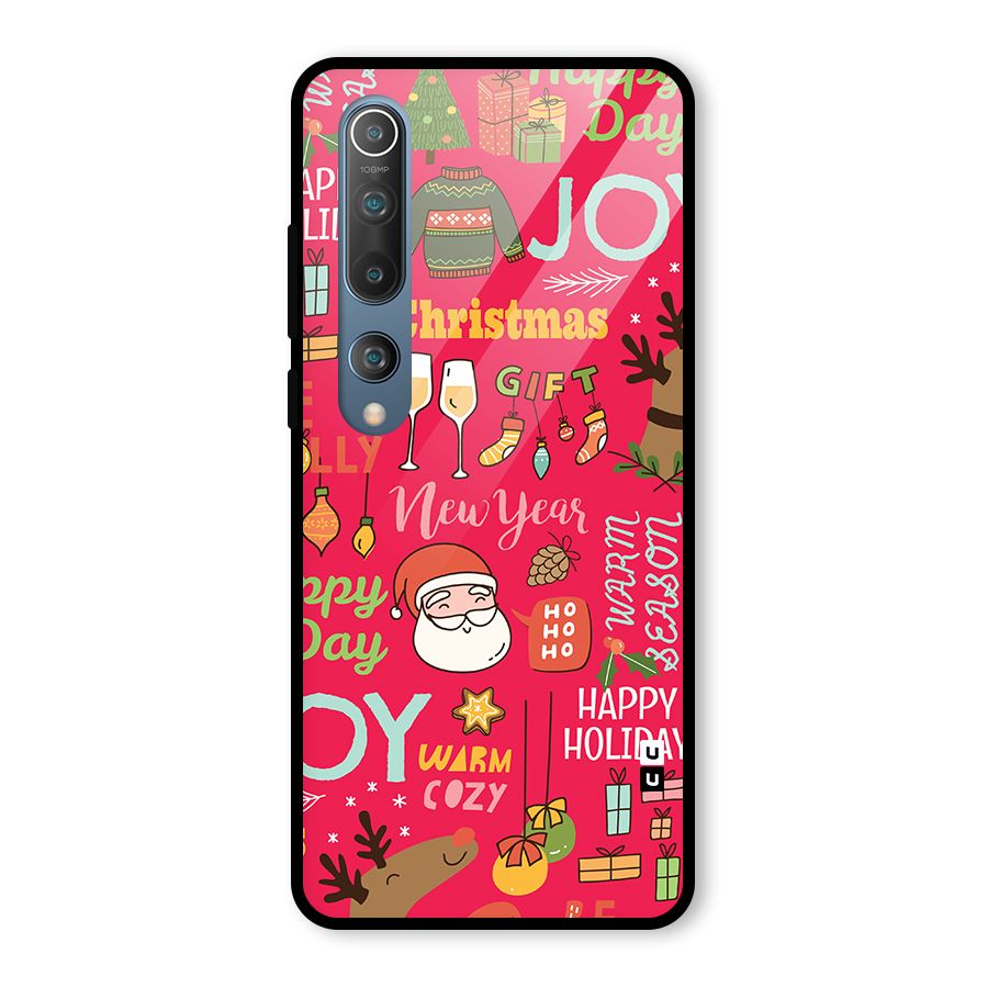 Christmas Joy Happy Day Glass Back Case for Mi 10