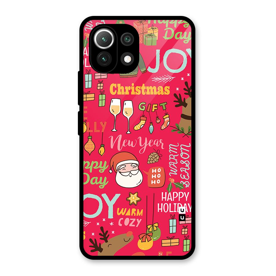 Christmas Joy Happy Day Glass Back Case for Mi 11 Lite NE 5G