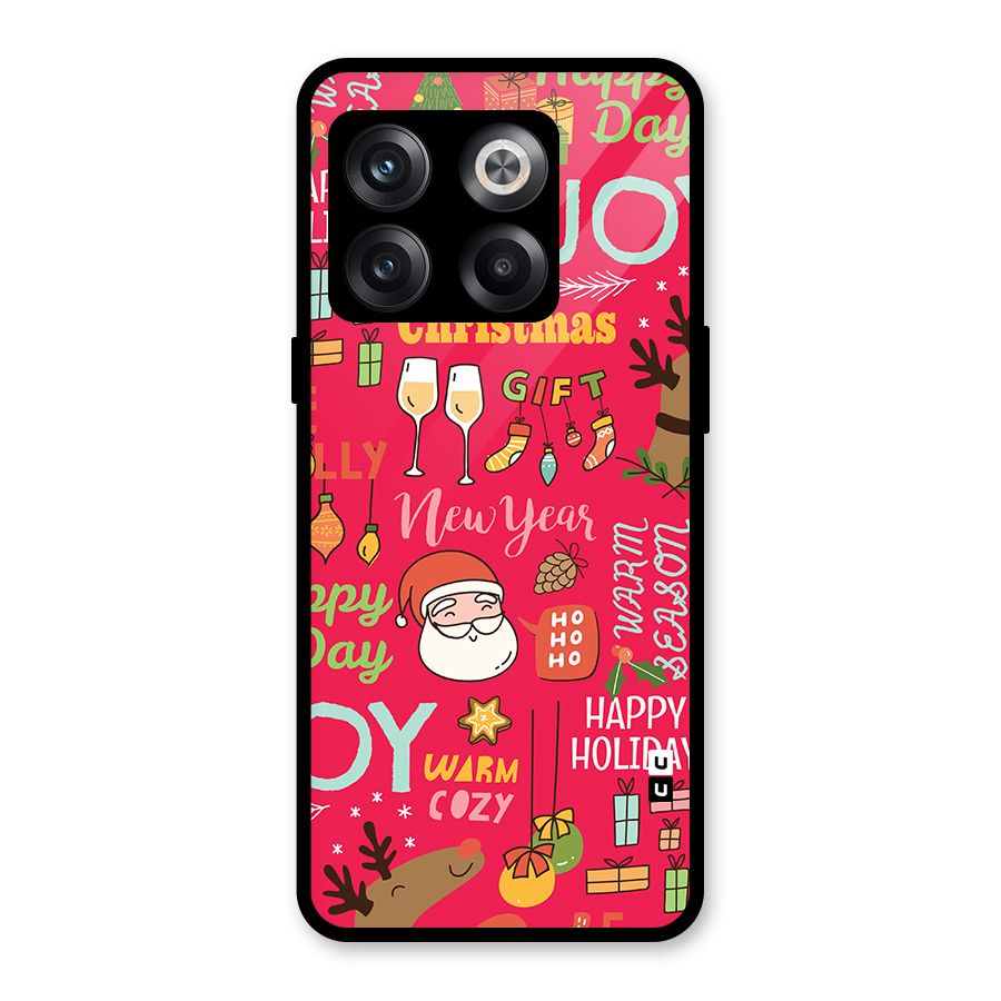 Christmas Joy Happy Day Glass Back Case for OnePlus 10T