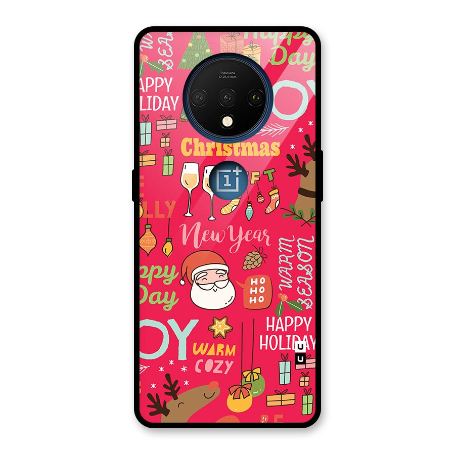 Christmas Joy Happy Day Glass Back Case for OnePlus 7T