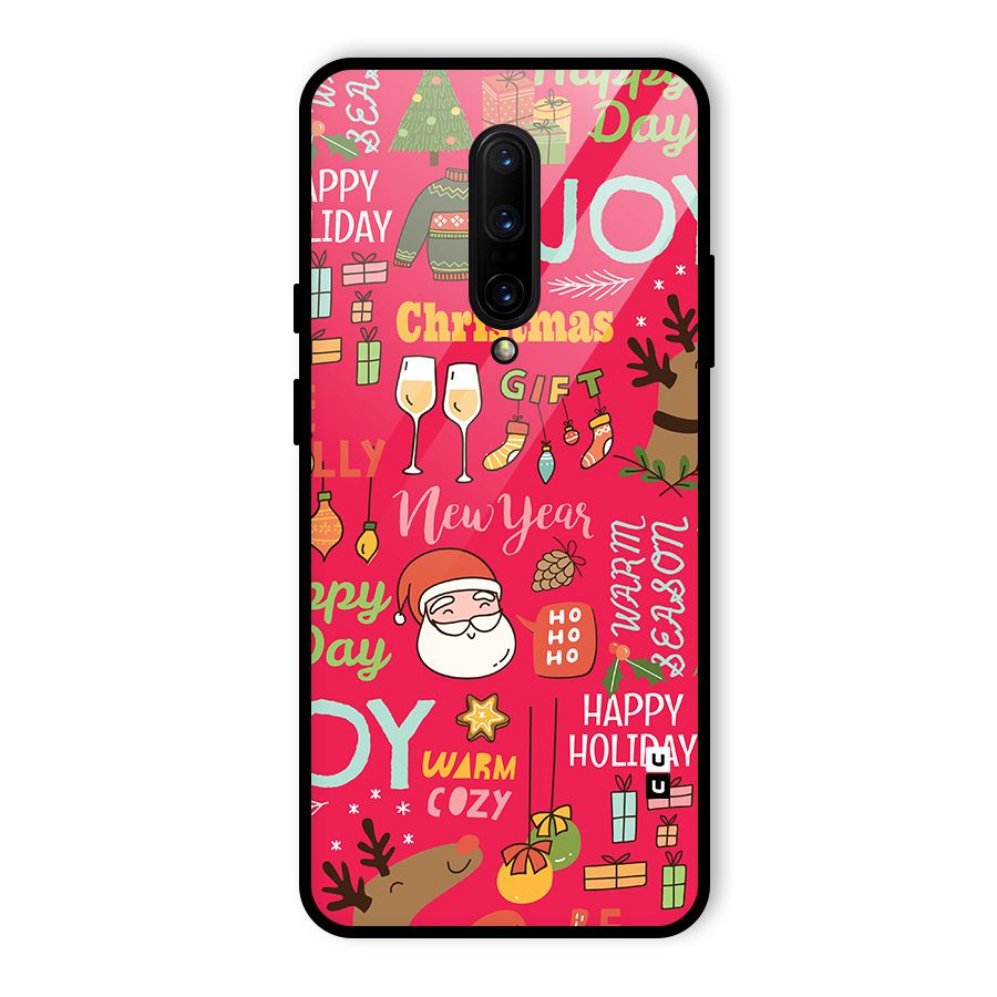 Christmas Joy Happy Day Glass Back Case for OnePlus 7 Pro