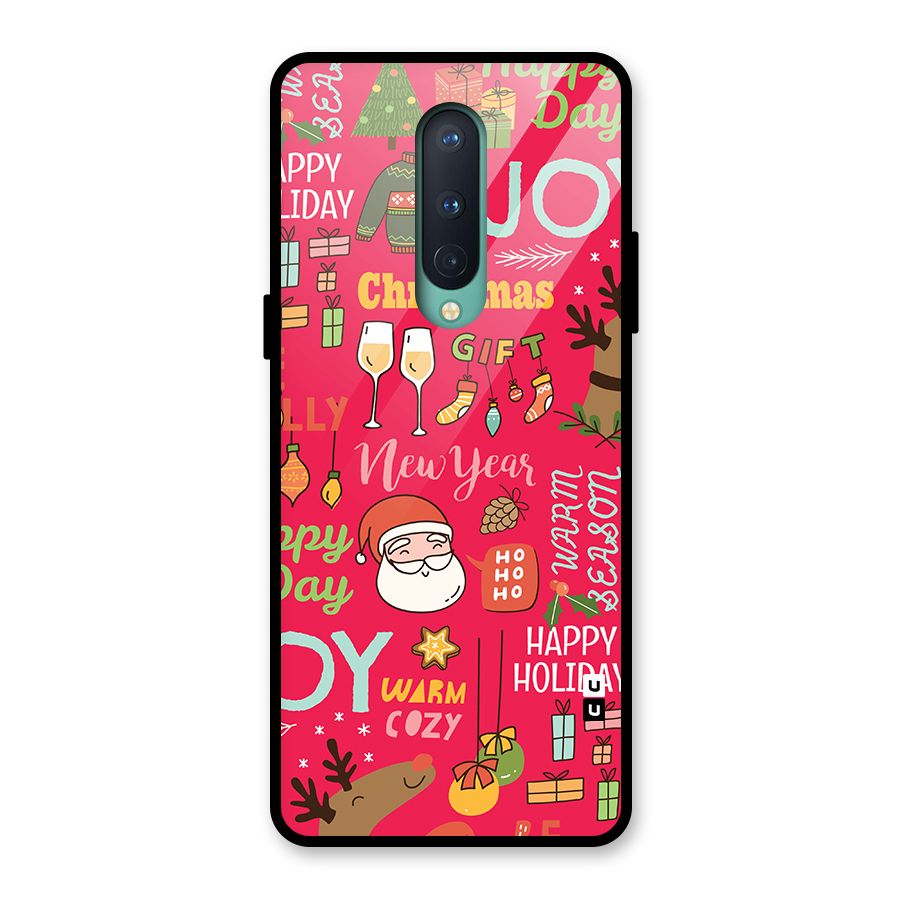 Christmas Joy Happy Day Glass Back Case for OnePlus 8