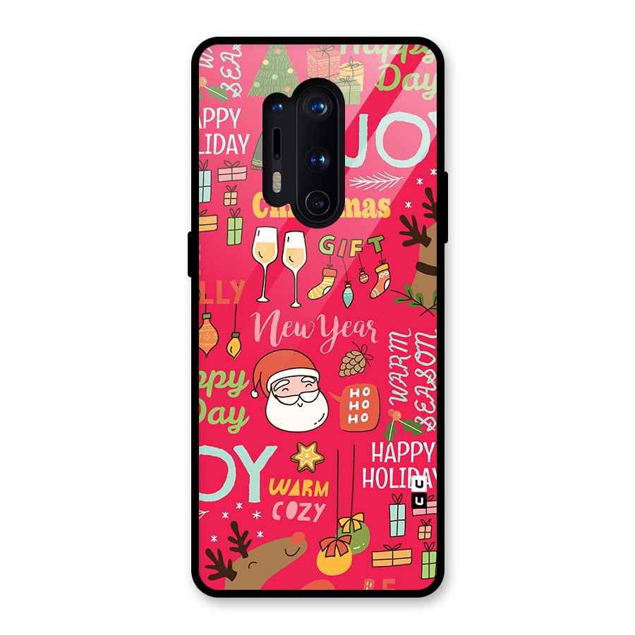 Christmas Joy Happy Day Glass Back Case for OnePlus 8 Pro