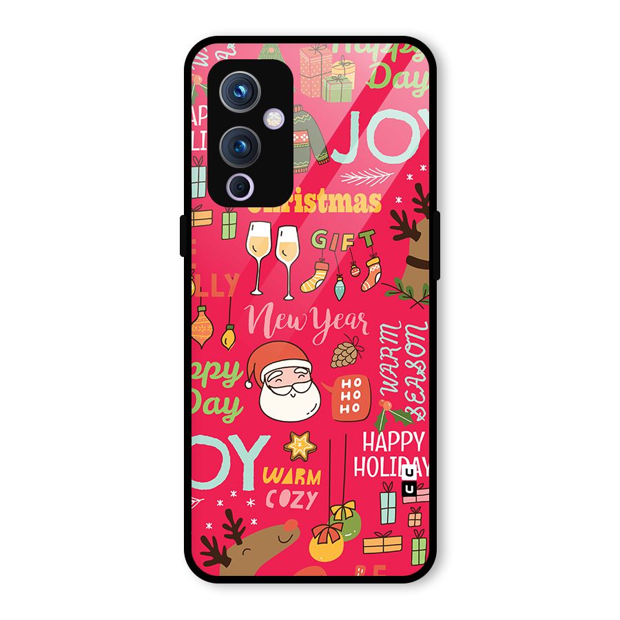Christmas Joy Happy Day Glass Back Case for OnePlus 9