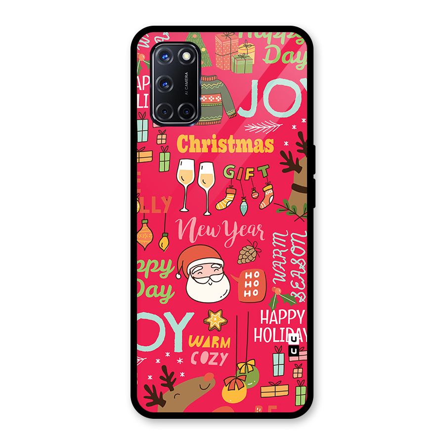 Christmas Joy Happy Day Glass Back Case for Oppo A52
