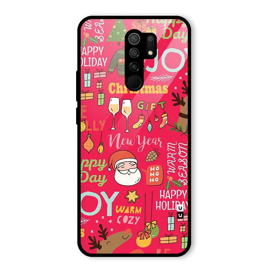 Christmas Joy Happy Day Glass Back Case for Poco M2