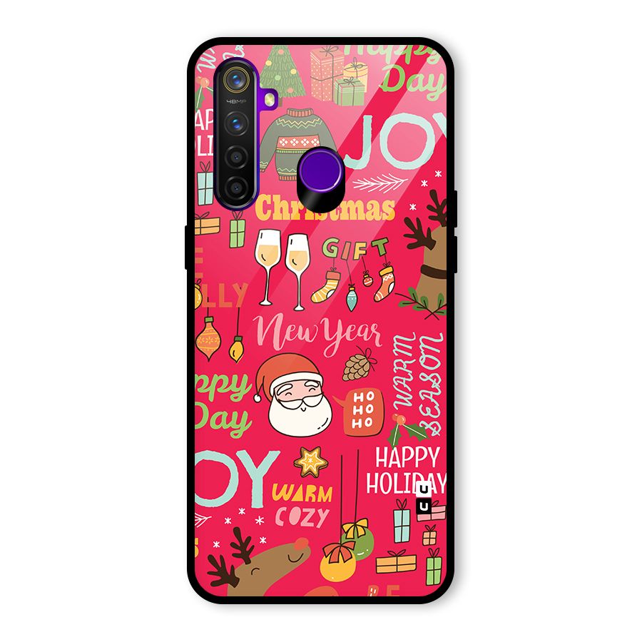 Christmas Joy Happy Day Glass Back Case for Realme 5 Pro