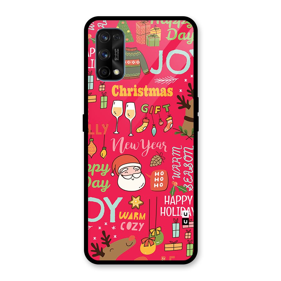 Christmas Joy Happy Day Glass Back Case for Realme 7 Pro