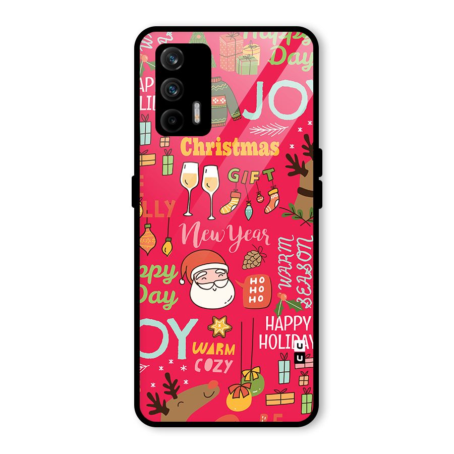Christmas Joy Happy Day Glass Back Case for Realme GT 5G