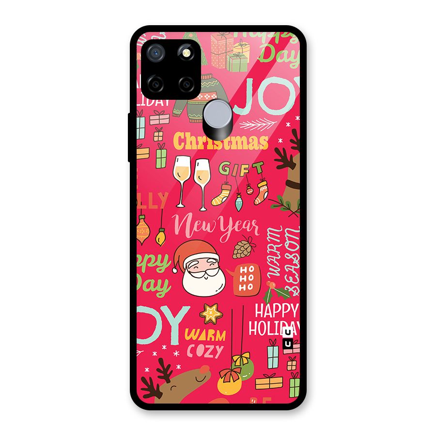 Christmas Joy Happy Day Glass Back Case for Realme Narzo 30A