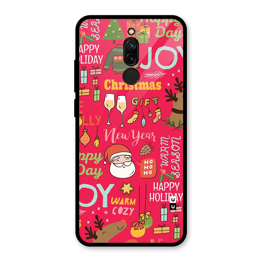 Christmas Joy Happy Day Glass Back Case for Redmi 8