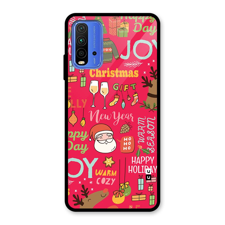 Christmas Joy Happy Day Glass Back Case for Redmi 9 Power