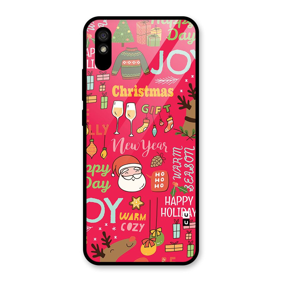 Christmas Joy Happy Day Glass Back Case for Redmi 9i