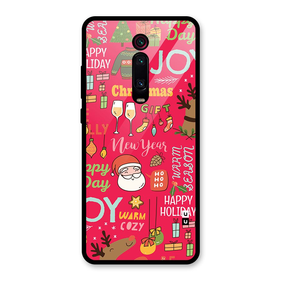 Christmas Joy Happy Day Glass Back Case for Redmi K20 Pro