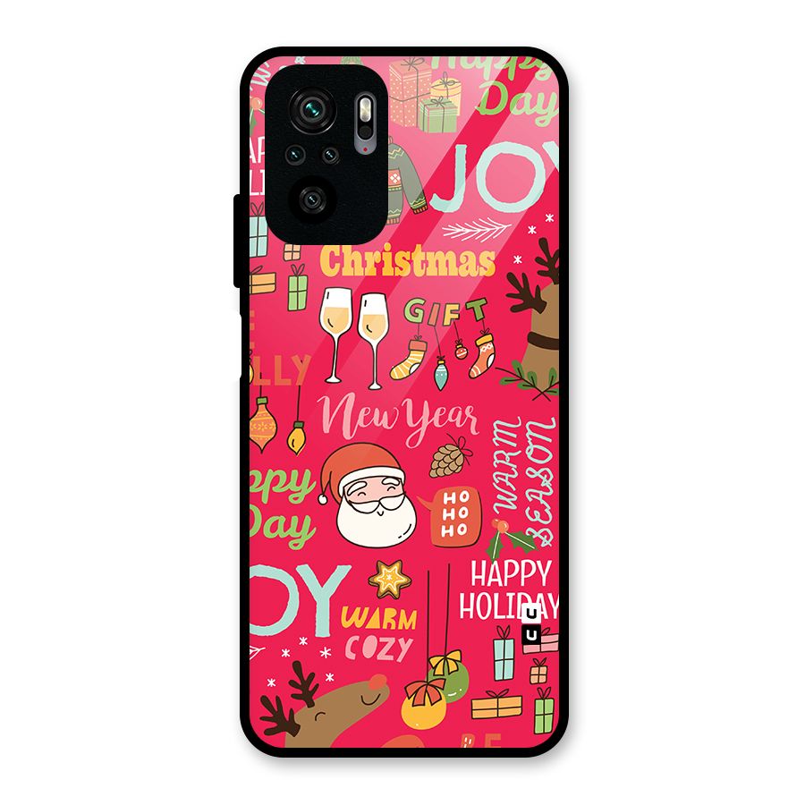 Christmas Joy Happy Day Glass Back Case for Redmi Note 10S