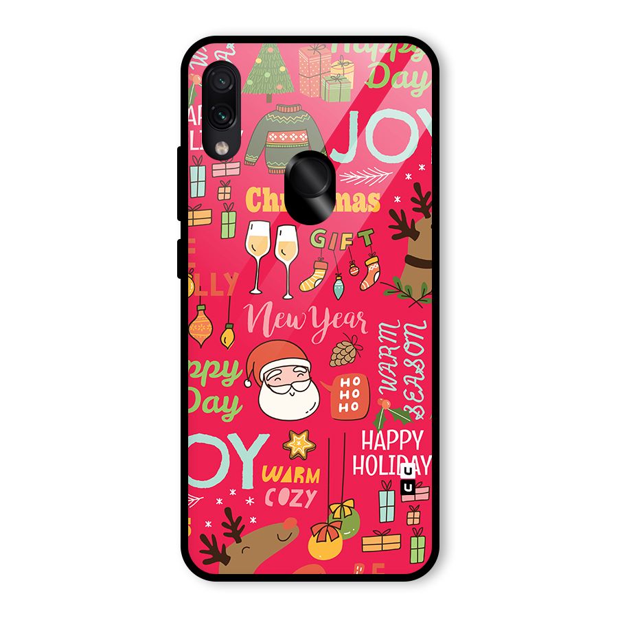 Christmas Joy Happy Day Glass Back Case for Redmi Note 7