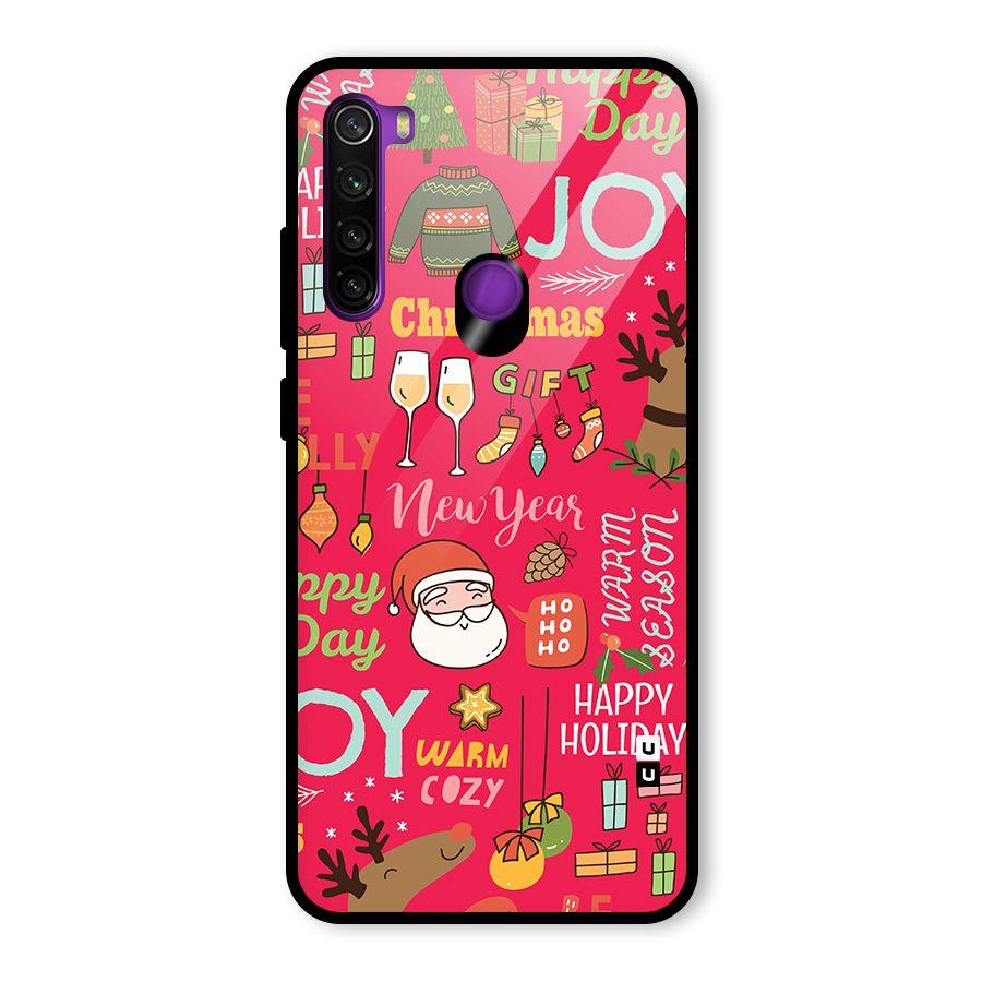 Christmas Joy Happy Day Glass Back Case for Redmi Note 8