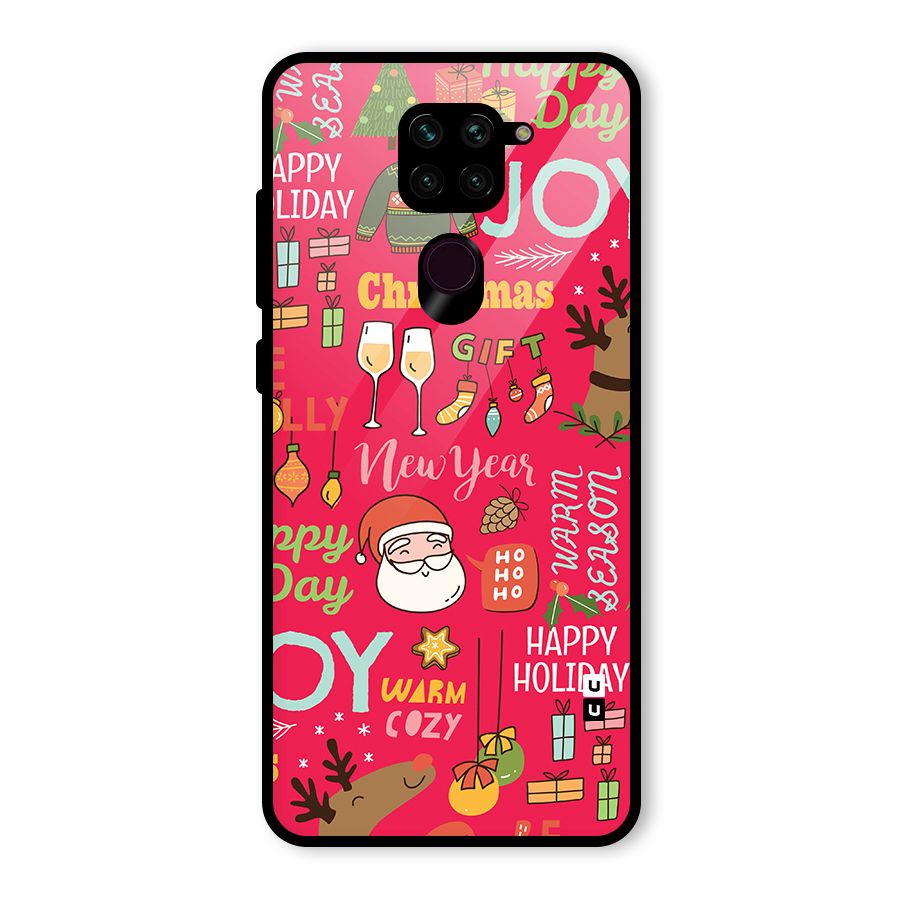 Christmas Joy Happy Day Glass Back Case for Redmi Note 9