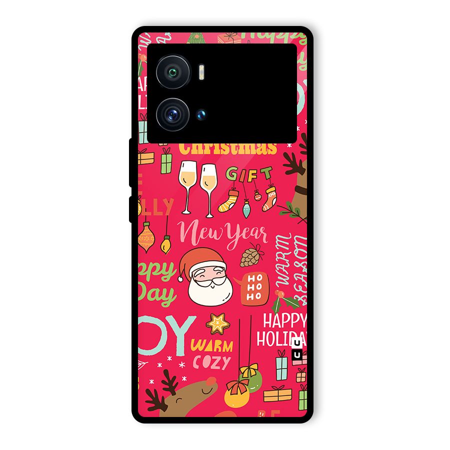 Christmas Joy Happy Day Glass Back Case for Vivo iQOO 9 Pro