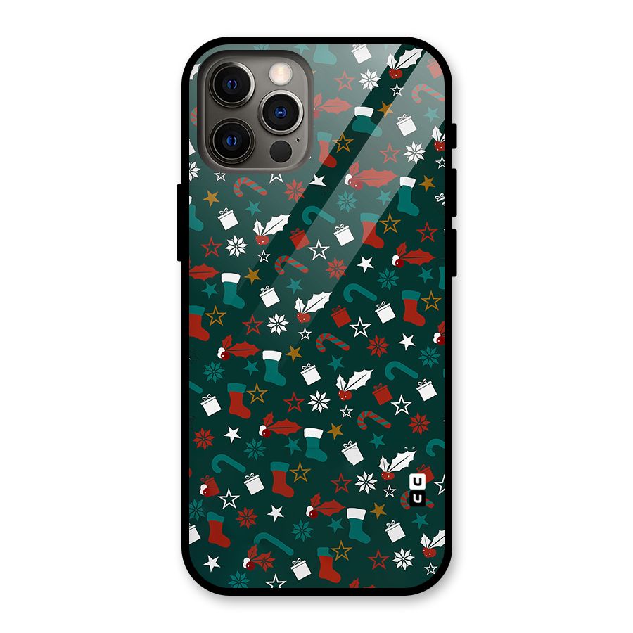 Christmas Pattern Design Glass Back Case for iPhone 12 Pro