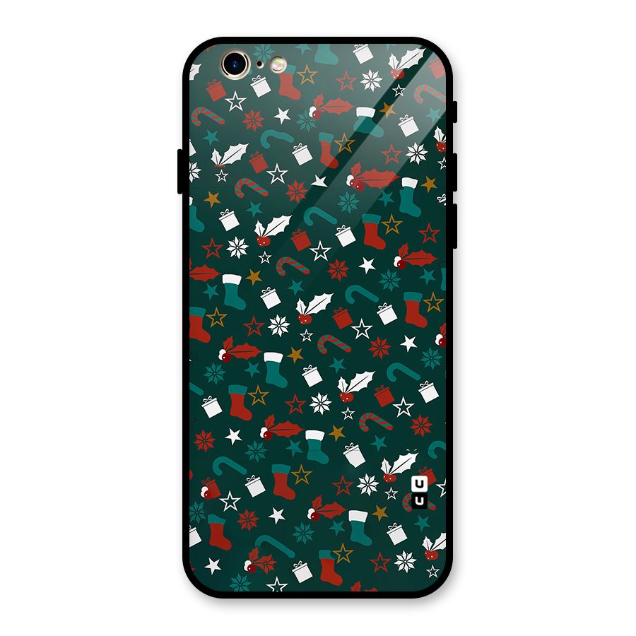 Christmas Pattern Design Glass Back Case for iPhone 6 6S